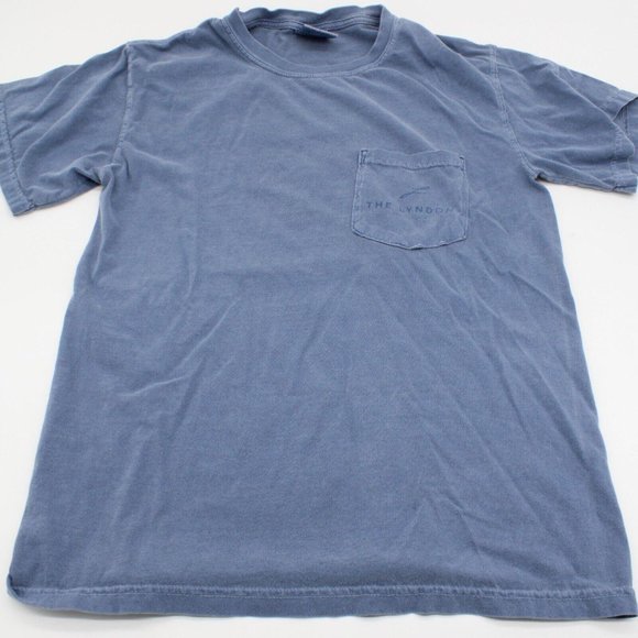 The Lyndon Springtown San Marcos Texas State University Blue Tee Tshirt SM - Picture 3 of 8